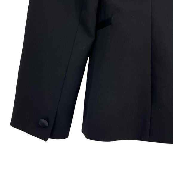 Zara Basic Collection Satin Lapel Tuxedo Blazer Black Fitted Size XS - Picture 3 of 13